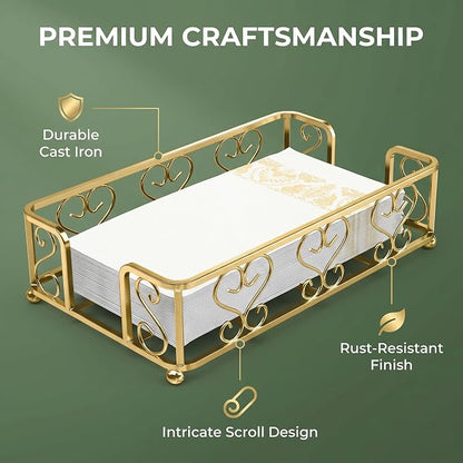Guest Towel Holder Tray for Bathroom Countertop, Powder Room & Vanity Use - Image 4