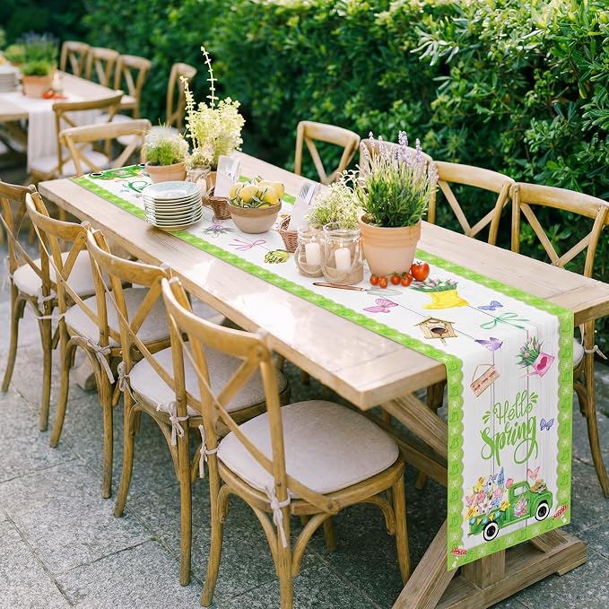 LemonRoad 12 Pcs Holiday Table Runner 72 Inches Seasonal Truck Table Decor - Image 2