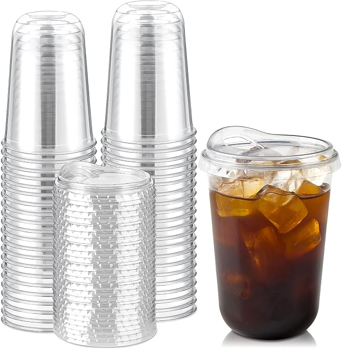 16 oz Clear Plastic Coffee Cups by Jycnolm