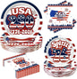 180Pcs 4th of July paper Plates and Napkins Party Supplies, Serve 60 | by Osonm