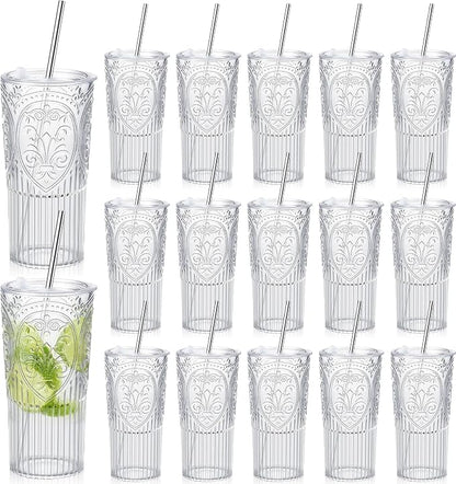 16 Set 20oz Vintage Plastic Tumbler by Unknown