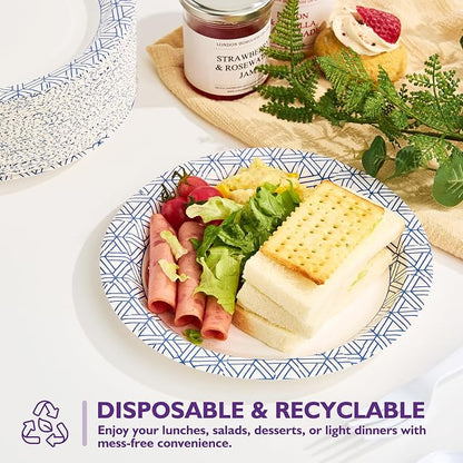 Disposable Paper Plates 8.5 Inch 300 Count | Soak Proof and Cut Resistant Heavy - Image 3