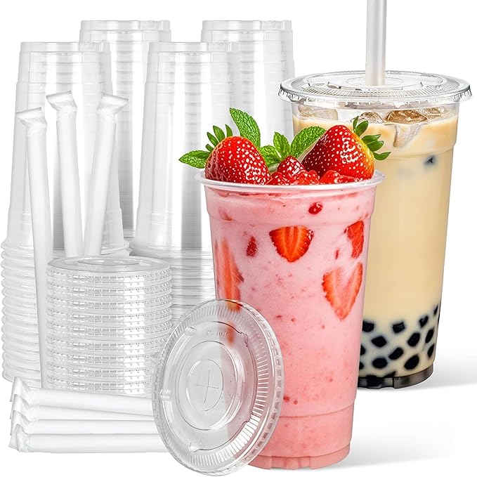 Charmount 32 oz Clear Plastic Cups by CHARMOUNT