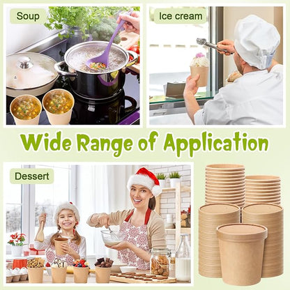 Fulmoon 100 Pack Paper Soup Containers - Image 7