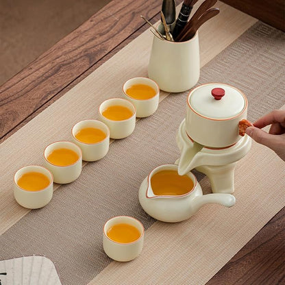 Japanese tea set with Infuser Semi Automatic Tea Set Magic Teapot with 6 cups - Image 9