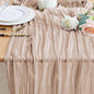 Cheesecloth Table Runner Nude Pink 10FT Boho Gauze Runner by Wokceer