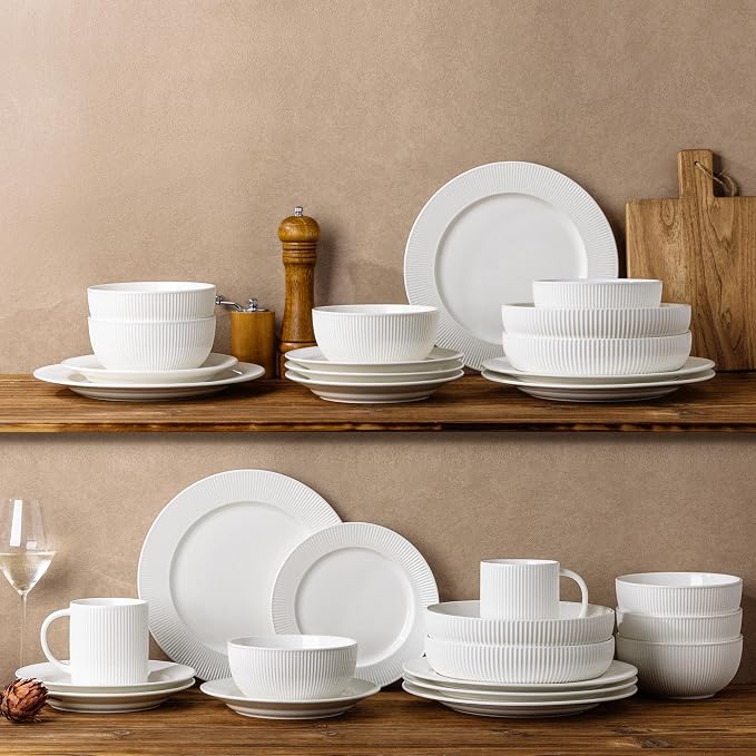 8.5" Ceramic Pasta Bowls Set of 4, Salad Bowls | Versatile Serving Bowls - Image 7