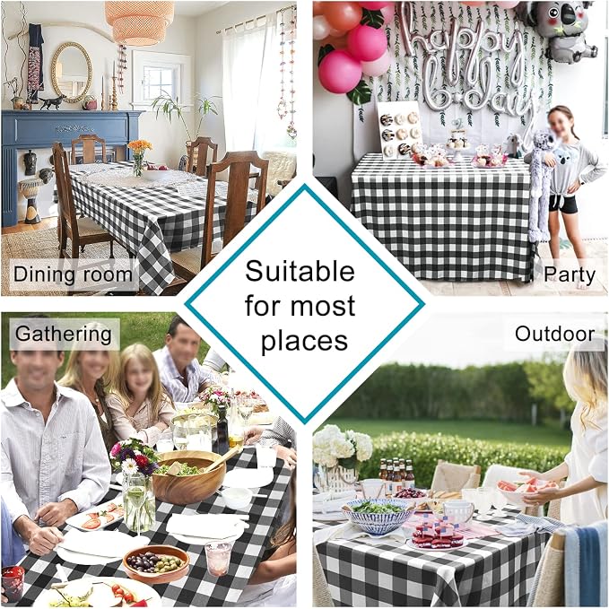 Checkered Tablecloth Rectangle, 52 x 70 Inch - Image 2