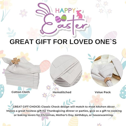 Bedding Craft Cotton Dinner Cloth Napkins Set of 12 – 18x18 Apricot Gelato Moonstruck Hemstitched – Machine Washable Fabric Napkins for Weddings, Baby Showers, Thanksgiving & Gifting
