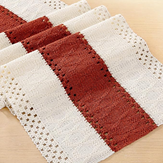 Boho Table Runner Summer Farmhouse Rustic Dining Dresser Scarf Home Decor | - Image 3