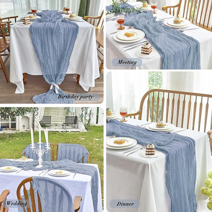 IVAPUPU Dusty Blue Table Runner 120 Inches - Image 6