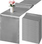 Aneco 16 Pack Satin Table Runner 12 x 108 Inch Silver Long Wedding Satin Silk by Aneco