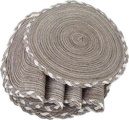 SHACOS Round Placemats Set of 4 Braided Glitter Round Table Placemats 15 inch - Image 5
