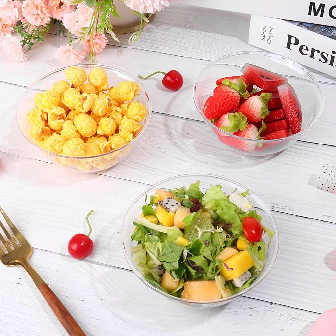 mwellewm 100 Pack 12 oz Clear Plastic Bowls, Small Bowls - Image 5