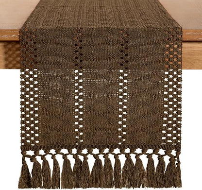 Boho Table Runner Summer Farmhouse Rustic Dining Dresser Scarf Home Decor | - Image 5
