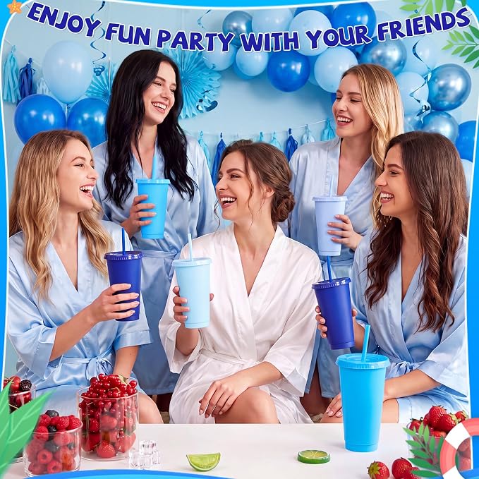 24 Pack Plastic Tumblers with Lids and Straws, Reusable Cups with Lids Plastic - Image 5