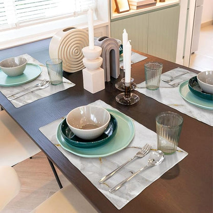 Fiokroo Marble with Golden Line Texture Placemats Set of 4 Table Mats Table - Image 6