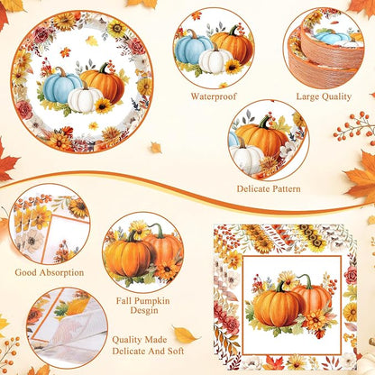 Pickmesh 250 Pcs Fall Thanksgiving Party Decorations Fall Maple Leaves Pumpkins - Image 3