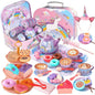 55Pcs Tea Party Set for Little Girls, Princess Tea Party Set, Unicorn Kid Tin by QuietFlower