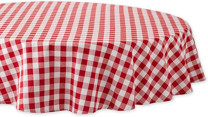 DII Checkered Tabletop Collection 100% Cotton, Machine Washable, Tablecloth by DII