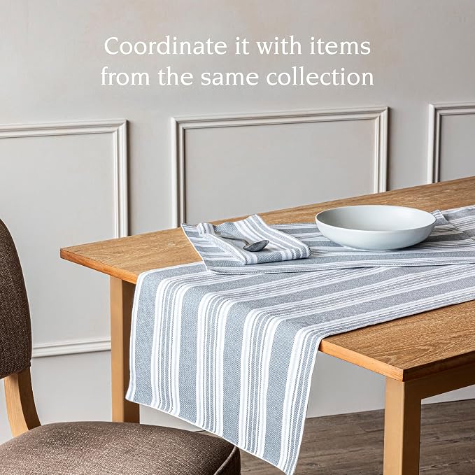 Over&Back 18x90 Woven Striped Table Runner - Image 3
