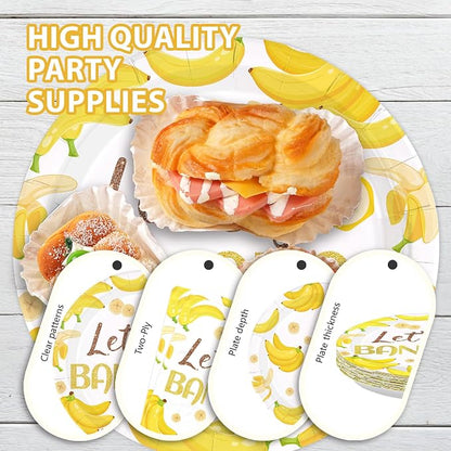 96 Pcs Yellow Banana Themed Party Decorations, Serves 24 | Banana Birthday - Image 6