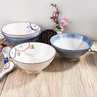 Ceramic Ramen Bowls Set of 2, 8.3 Inch Large Japanese Noodle Bowl - Image 2