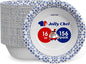 JOLLY CHEF 16 oz Paper Bowls 156 Count Soak Proof, Heavy Duty Printed Disposable Small Bowls Bulk for Dinner or Thanksgiving