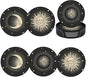 Sun Star Moon Leather Drinks Coasters by Unknown