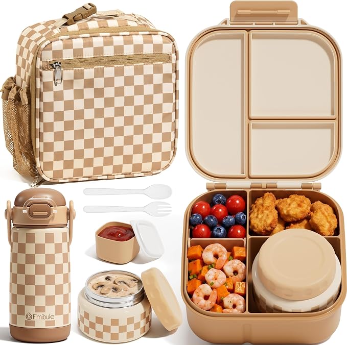Fimibuke Kids Bento Lunch Box w/Insulated Water Bottle, Lunch Bag & Thermo | by Fimibuke