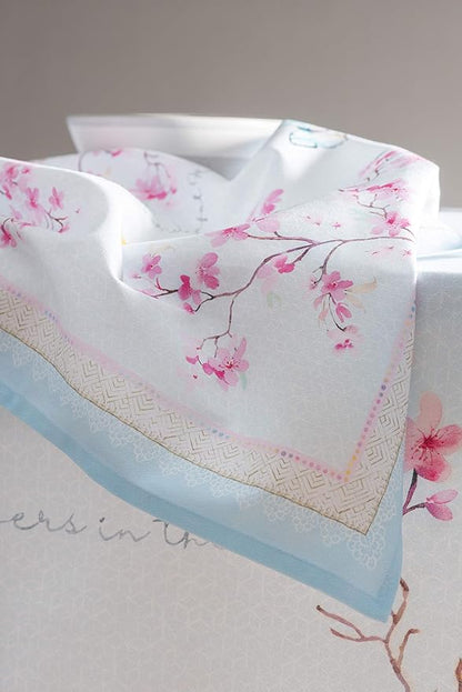 Maison d' Hermine Cloth Napkins Set of 4 100% Cotton Everyday Reusable Square Napkins Cloth Washable Dinner Wedding Restaurant Valentines Day Decorations Spring/Summer (Blossoms in Spring, 20" x 20")