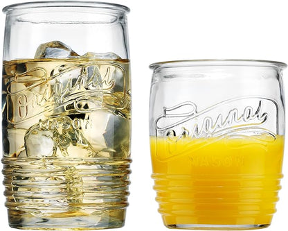 Glaver's Original Mason Set of 8 Drinking Glasses 4-20 Oz Highball Glasses by Glavers