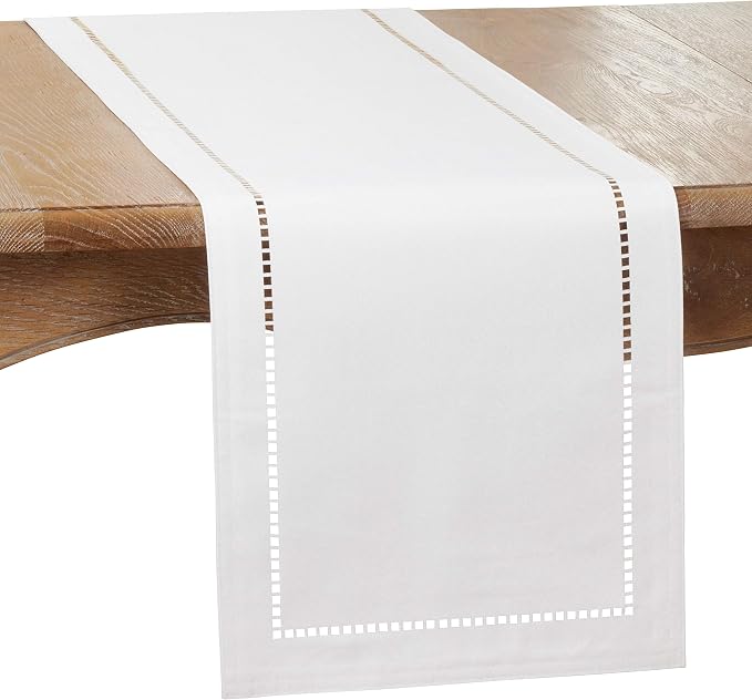 Laser-Cut Hemstitch Table Runner by SaroLifestyle