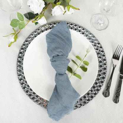 Efavormart 5 Pack 24"x19" Dusty Blue Matte Gauze Cheesecloth Napkins, Serene - Image 8
