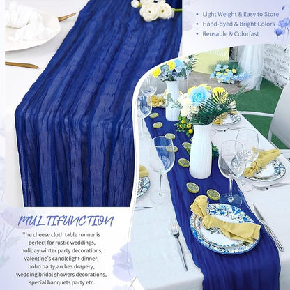 Showgeous 30 Pack Royal Blue Cheesecloth Table Runner, 17 x 108 Inches | Boho - Image 5