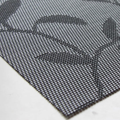 Leaf Placemats Set of 8 Non-Slip Heat-Resistant Vinyl Washable Place Mats for Kitchen Table Indoor Outdoor Durable (18"x12", Black)