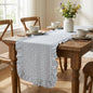 Eternal Beauty 14x72 Gingham Ruffle Table Runner, 100% Washed Cotton Plaid by EternalBeauty