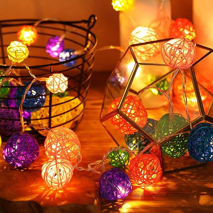 Patelai 36 Pcs Wicker Rattan Balls Decorative Balls for Vase Centerpiece Bowls Orbs Filler for Home Decor,4 Sizes(Multicolored)