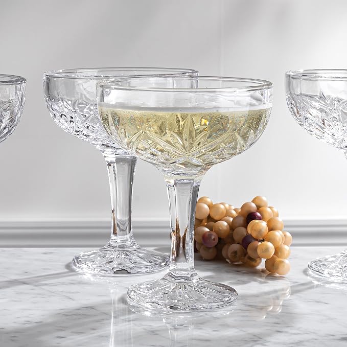 Godinger Champagne Glasses, Champagne Glass Set, Coupes Barware Martini Glasses - Image 7