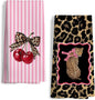 Coquette Pink Leopard Print Hand Towels by Unknown