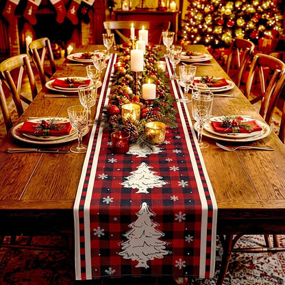 Gilprop 3 Pcs Christmas Table Runners Watercolor Table Runner, 13x72 Inch | - Image 6