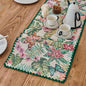 Monstera Botanical Floral Table Runner Green 12 x 71 Inch | Tropical Butterfly by HomeyHo