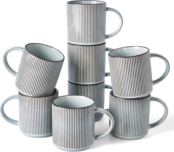 famiware Coffee Mug Set for 8, Star 16 oz Catering Mugs Cup Set by Famiware
