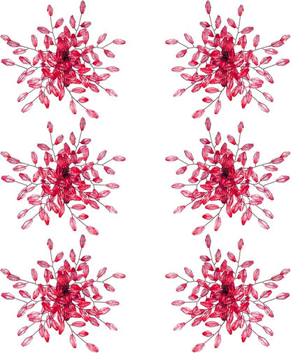 Christmas Napkin Rings Set of 12 for Dining Table Decoration Parties Everyday Metal Napkin Holder Leaf Red (Pack of 12)