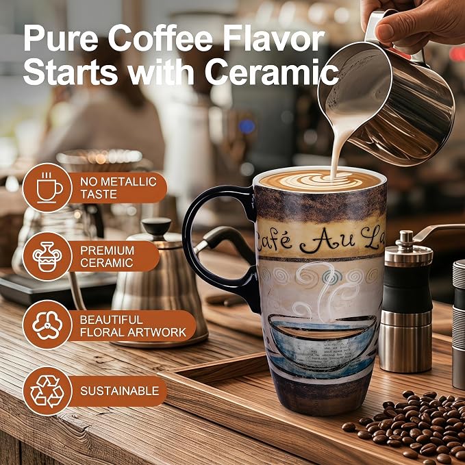 Topadorn Set of 2 Ceramic Travel Mugs - Image 5