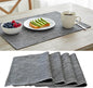 Dining Table Placemats with Decorative Stitched Edge Textured Cotton Cloth by OveeshaHomeDecor