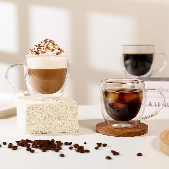CNGLASS Double Walled Glass Coffee Mugs - Image 5