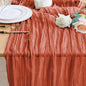 Cheesecloth Fall Table Runner Terracotta 10FT Boho Gauze Runners | 120 Inch by Wokceer