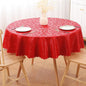 Smiry Round Table Cloth, Waterproof Heavy Duty Vinyl Tablecloths, Wipeable Washable Table Cover for Christmas, Kitchen and Dining Room (Red, 60" Round)