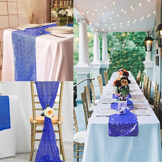 12 Packs 12 X 108 Inch Sequin Table Runner Glitter Dining Table Runner - Image 8